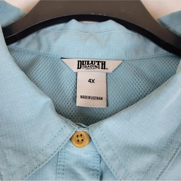 Duluth Trading Co Womens 4X Blue Heirloom Gardening Shirt 3237-97 Pockets Vented - Picture 2 of 7